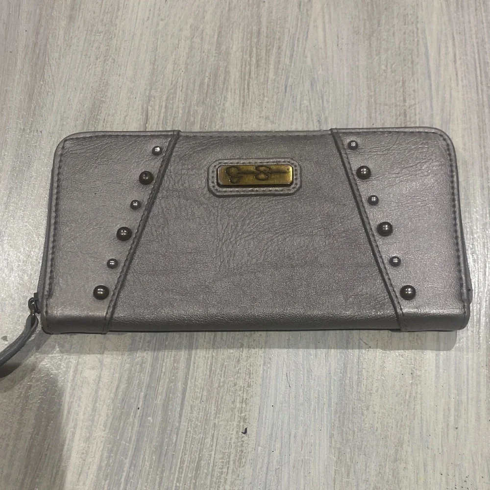 Jessica Simpson Metallic Gray Wallet